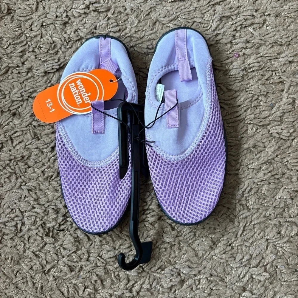 Wonder Nation Lavender Mesh Slip-On Shoes Water 13/1 Purple NEW Kids Girls